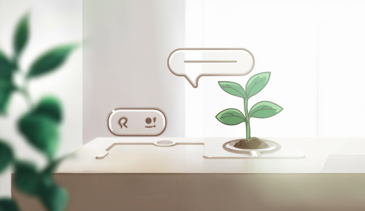 Illustration minimaliste représentant l'engagement écologique sur les réseaux sociaux