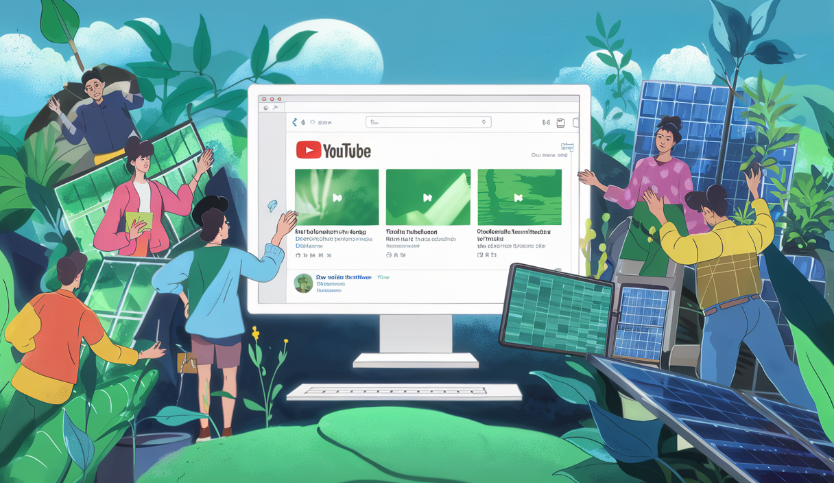 Illustration d'influenceurs écologiques sur YouTube