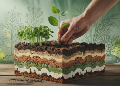 Illustration de la culture en lasagne pour un jardinage durable