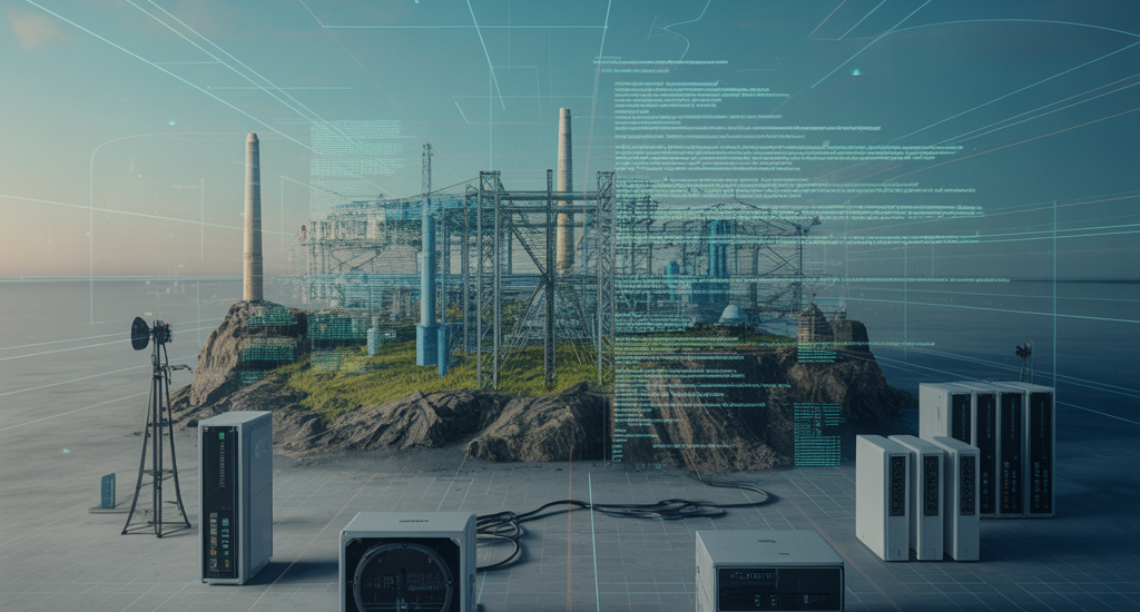 Illustration hyper-détaillée de la cyber sécurité énergétique en Europe