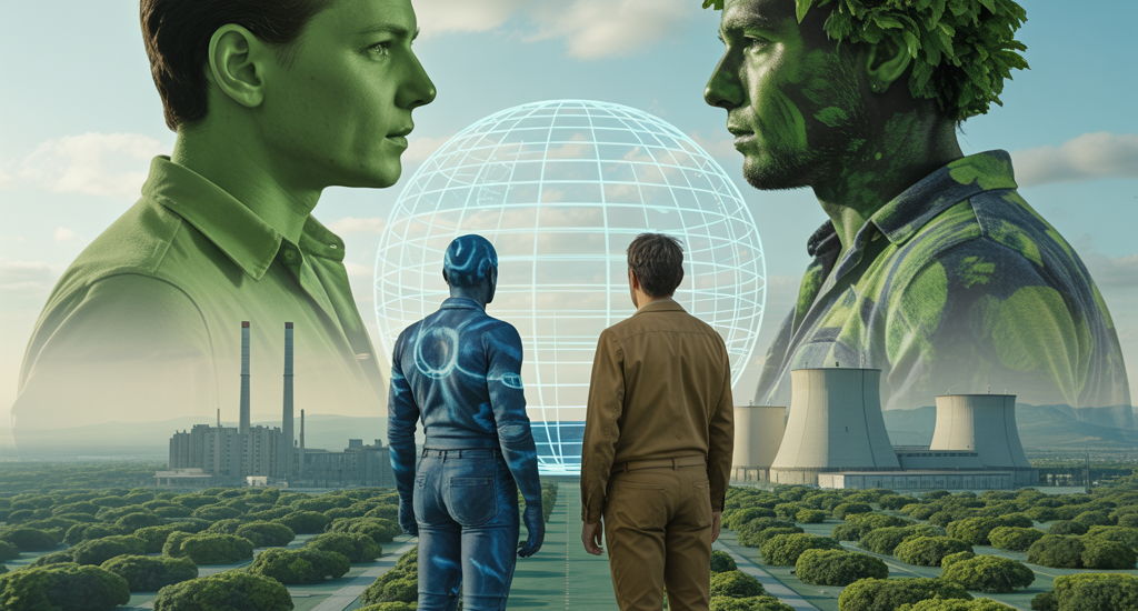 Débat sur l'écologie et le nucléaire illustré