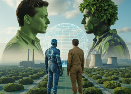 Débat sur l'écologie et le nucléaire illustré