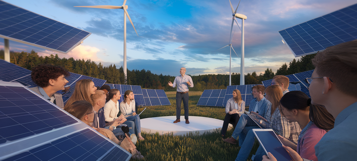 Image illustrant l'importance de l'éducation écologique et les défis des énergies renouvelables