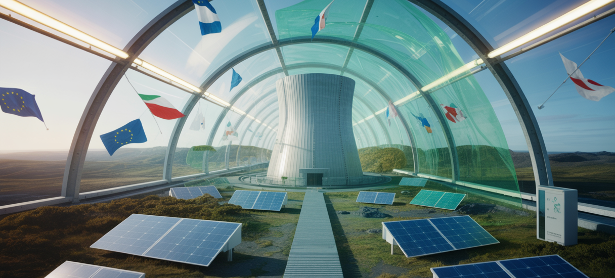 Représentation artistique de l'énergie nucléaire en tant que solution de transition en Europe