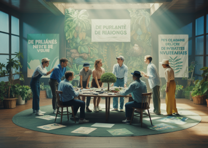 Personnes collaborant pour soutenir une association écologique