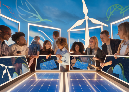 Personnes interagissant avec des contenus sur les énergies renouvelables sur les réseaux sociaux