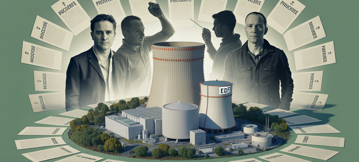 Représentation artistique des contestations juridiques autour des réacteurs EDF