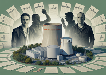Représentation artistique des contestations juridiques autour des réacteurs EDF
