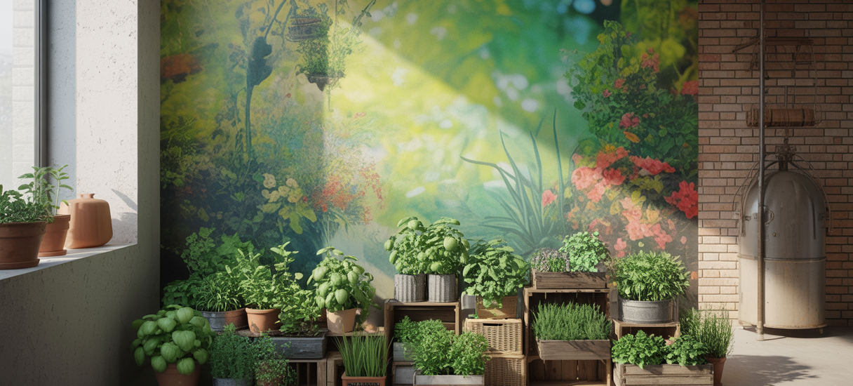 Potager urbain compact et florissant dans un espace restreint