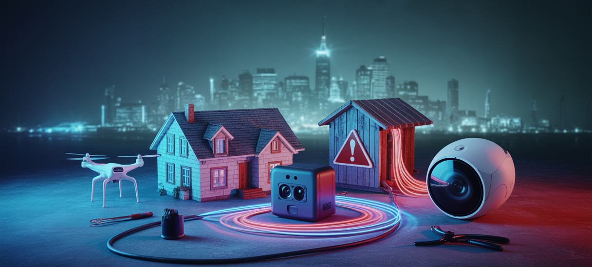 Illustration représentant des objets connectés vulnérables à des failles de sécurité