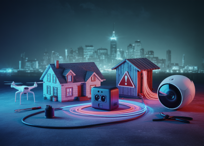 Illustration représentant des objets connectés vulnérables à des failles de sécurité