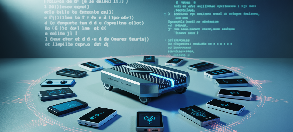 Illustration futuriste de la sécurité des routeurs IoT en 2025