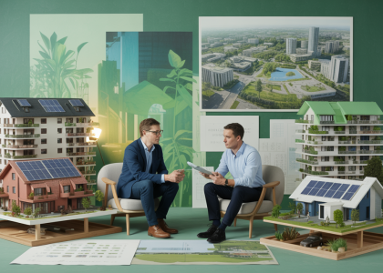 Visuel illustrant la responsabilité environnementale et éthique des promoteurs immobiliers urbains.