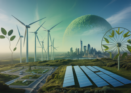 Illustration de la transition vers une économie bas carbone au Royaume-Uni avec des innovations énergétiques