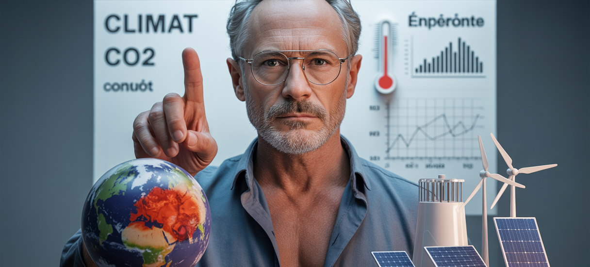 Jean-Marc Jancovici, expert du climat, avertit sur la gravité du réchauffement climatique et pointe les solutions pour l'avenir, dans un cadre à la fois réaliste et symbolique.
