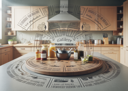 Une vue d'un plateau tournant dans une cuisine, améliorant l'organisation domestique