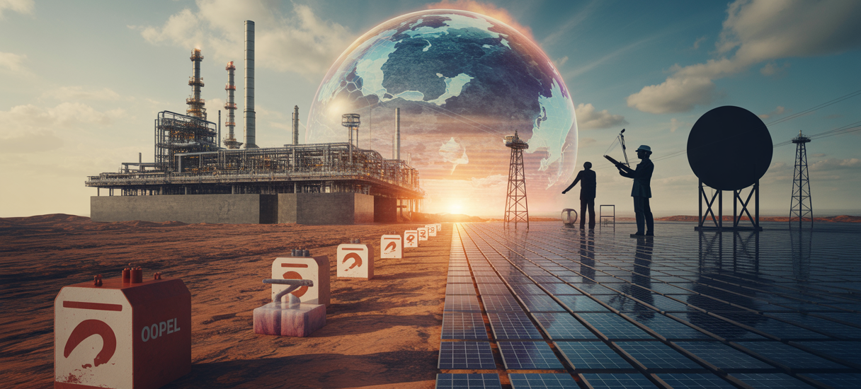 Graphique illustrant la complexité de la transition énergétique selon le rapport OPEC 2025 avec hausse continue de la demande pétrolière jusqu’en 2050